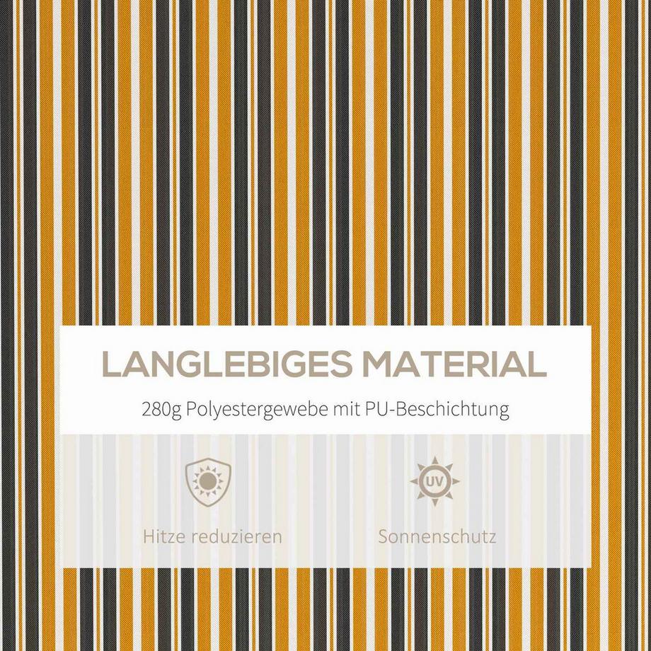 Northio Markise Gelenkarmmarkise Sonnenschutz Mit Handkurbel 3,5 X 2,5M Gelb Grau Alu Polyester  