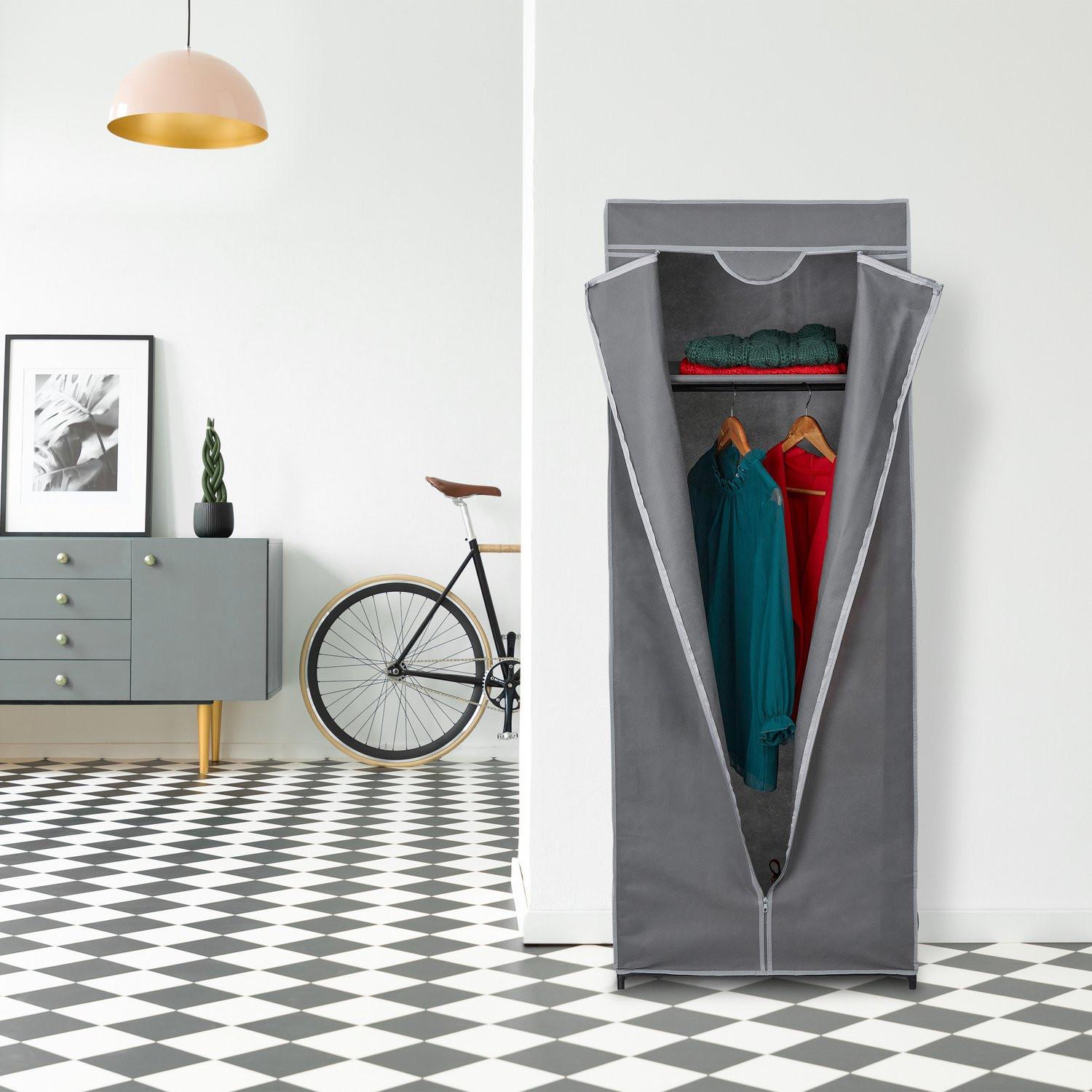Northix Armoire en tissu avec tringle à vêtements  