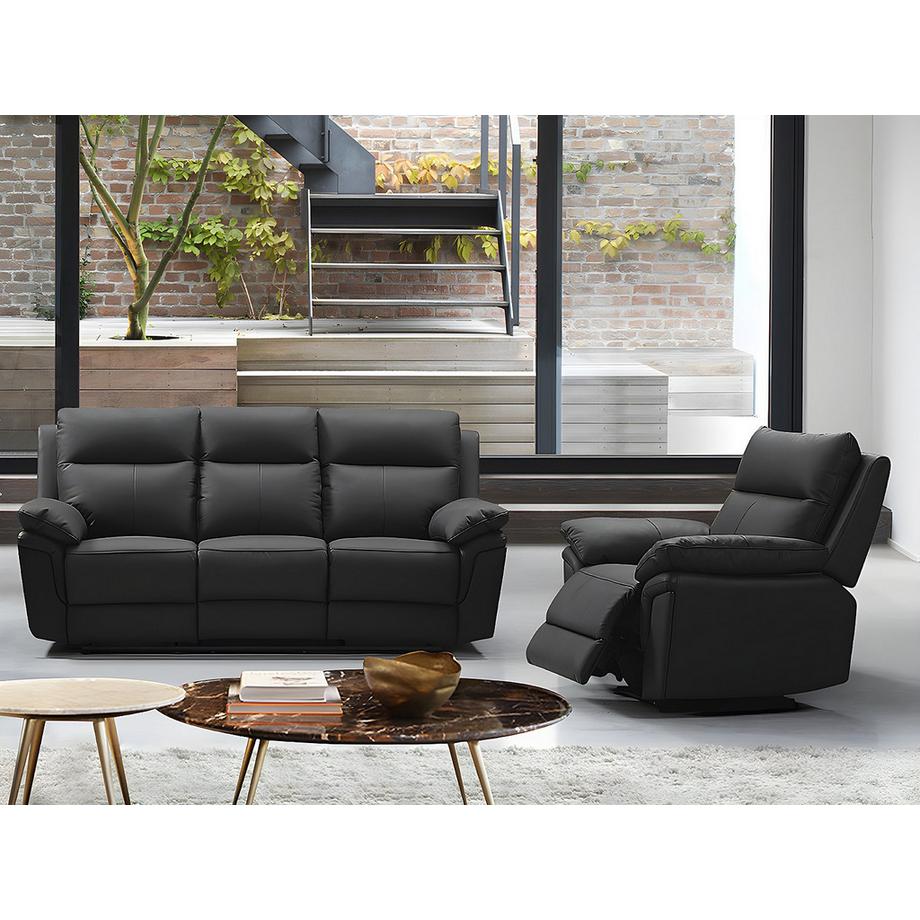 Vente-unique Relaxgarnitur 3+1 Büffelleder PAKITA  