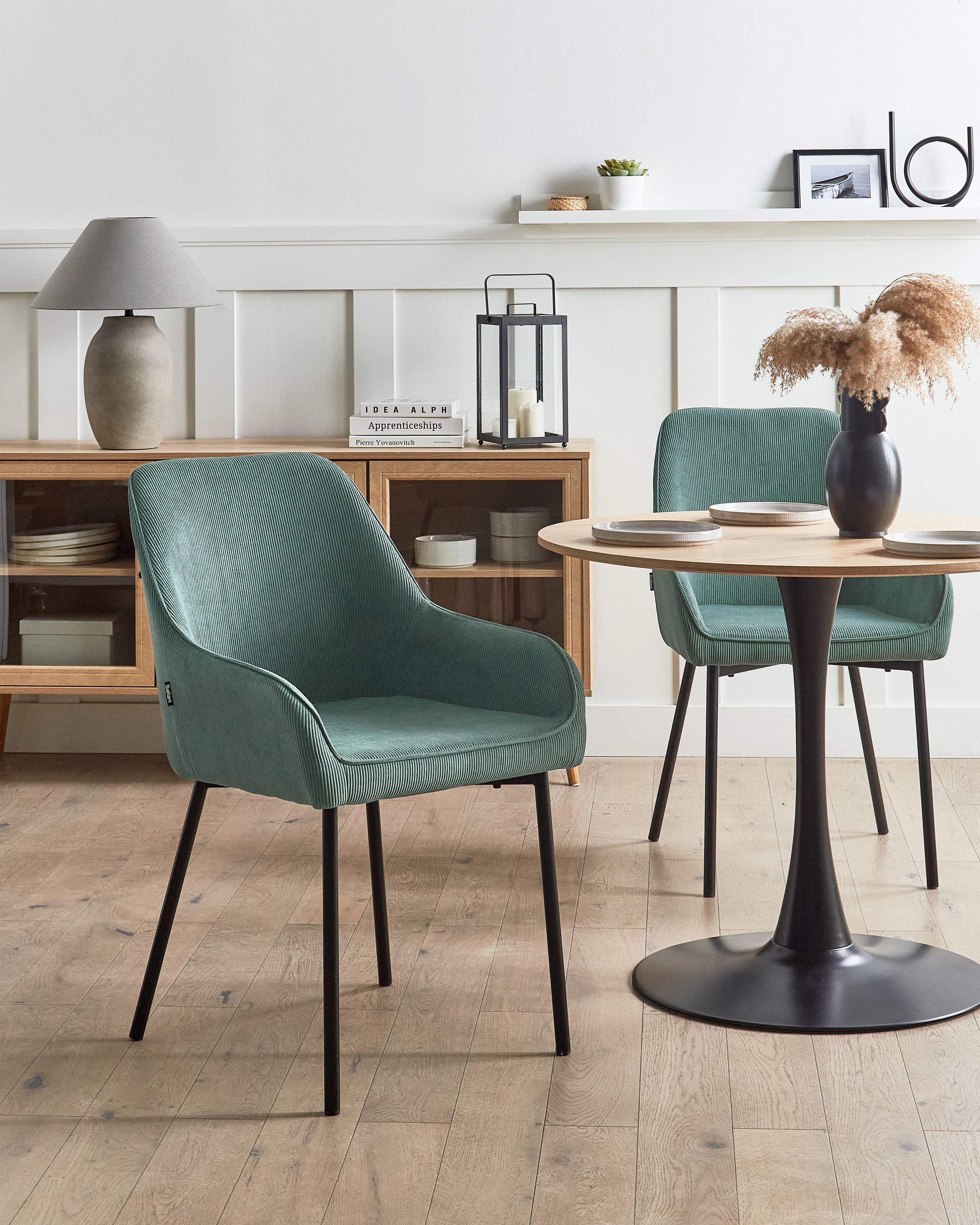 Beliani Set di 2 sedie da pranzo en Velluto a coste Retrò LOVERNA  