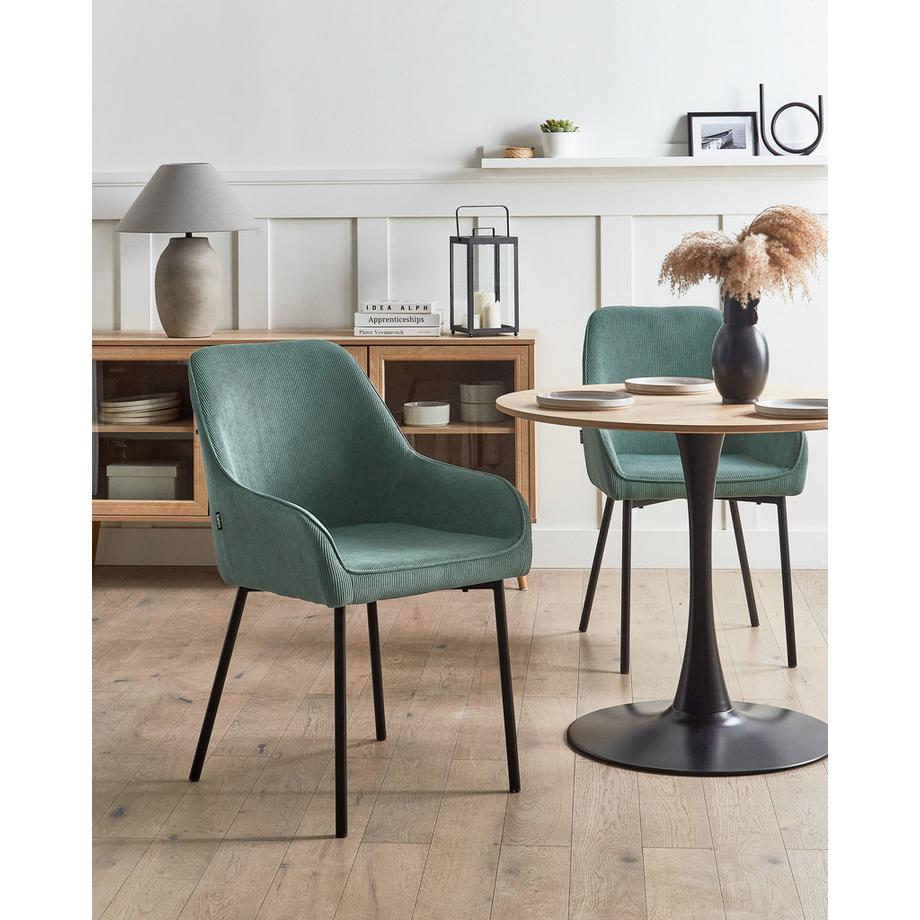 Beliani Esszimmerstuhl 2er Set aus Cord Retro LOVERNA  