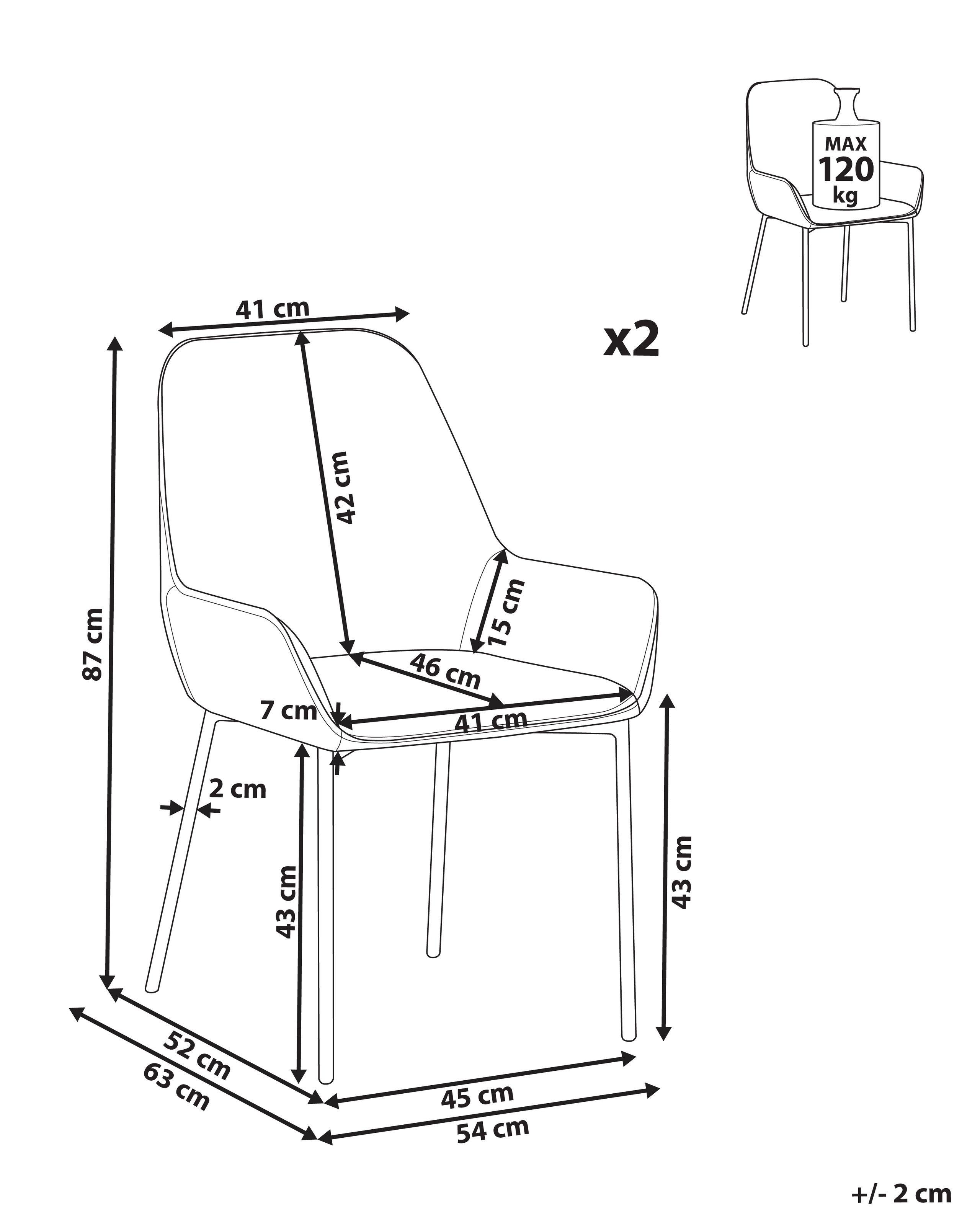 Beliani Set di 2 sedie da pranzo en Velluto a coste Retrò LOVERNA  