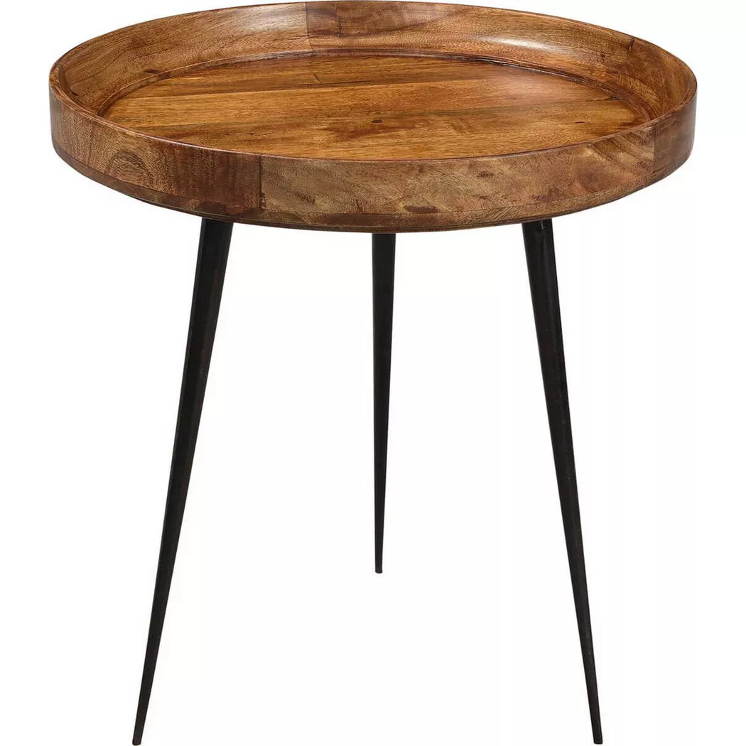 mutoni - Beistelltisch Mangoholz rund 50x50, One Size, Braun