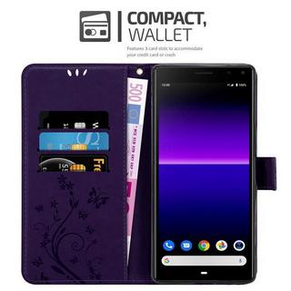 Cadorabo  Housse compatible avec Sony Xperia 8 - Coque de protection au design floral avec fermeture magnétique, fonction de support et emplacements pour cartes 