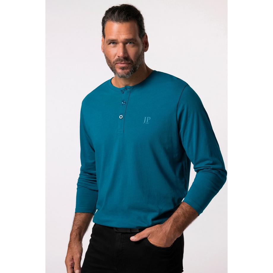 JP1880 Maglia Henley basica a maniche lunghe con abbottonatura  