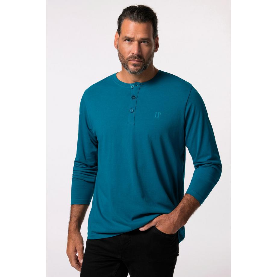 JP1880 Maglia Henley basica a maniche lunghe con abbottonatura  
