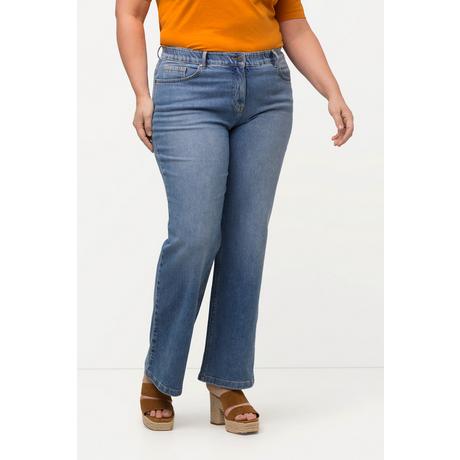 Ulla Popken  Jeans modello Mary in cotone biologico con taglio della gamba ampio e cintura comoda 