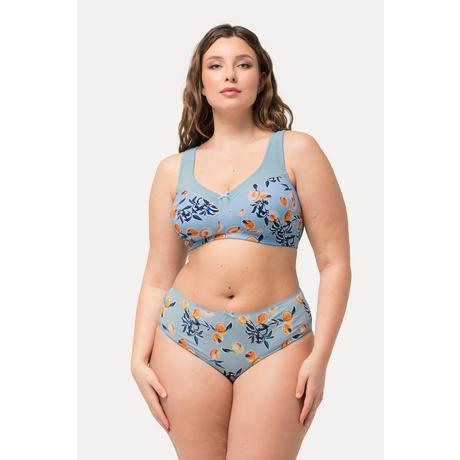 Ulla Popken  Soutien-gorge de maintien sans armatures, imprimé pêches - bonnet C-F 