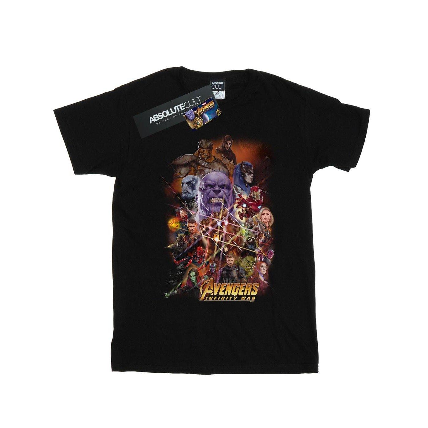 Image of Avengers Infinity War Character Poster Tshirt Herren Schwarz XL
