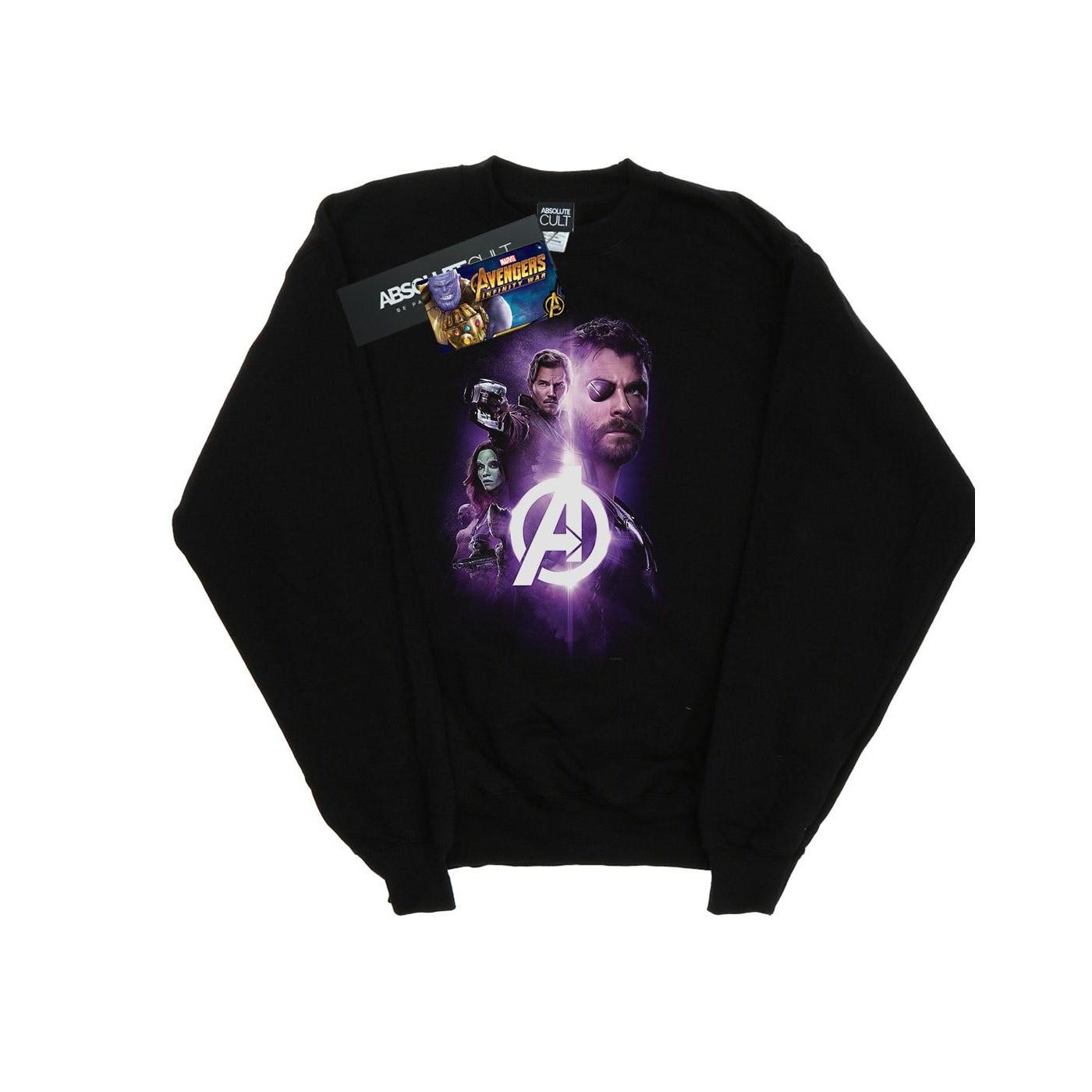 Image of Avengers Infinity War Thor Guardians Team Up Sweatshirt Damen Schwarz L