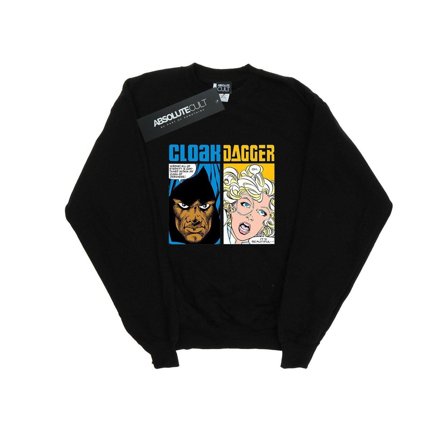 Image of Cloak And Dagger Comic Panels Sweatshirt Mädchen Schwarz 128