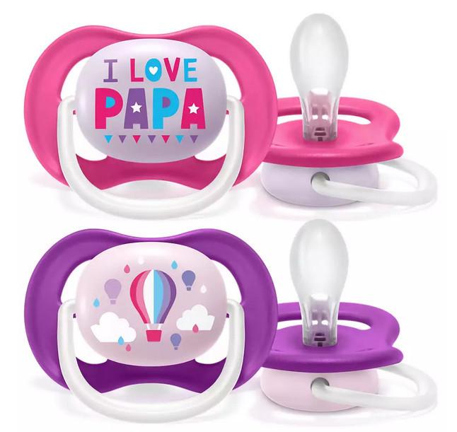 PHILIPS AVENT Ultra Air Boy 0-6M Philips Avent Ultra Air Sucette 6-18M Girl Ballon (2 pièces) 