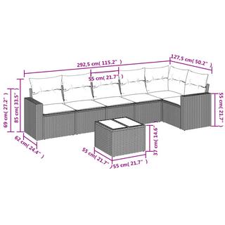 VidaXL set divano da giardino Polirattan  