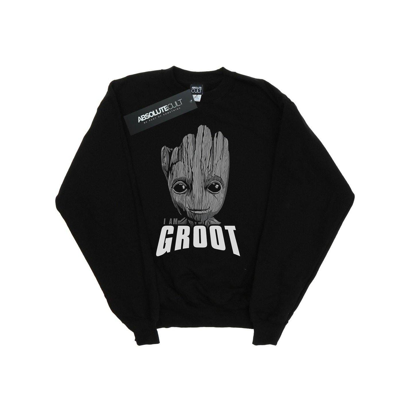 Image of Guardians Of The Galaxy Groot Face Sweatshirt Unisex Schwarz 152-158