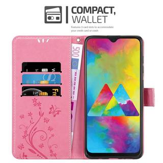 Cadorabo  Housse compatible avec Samsung Galaxy M21 / M30s - Coque de protection au design floral avec fermeture magnétique, fonction de support et emplacements pour cartes 