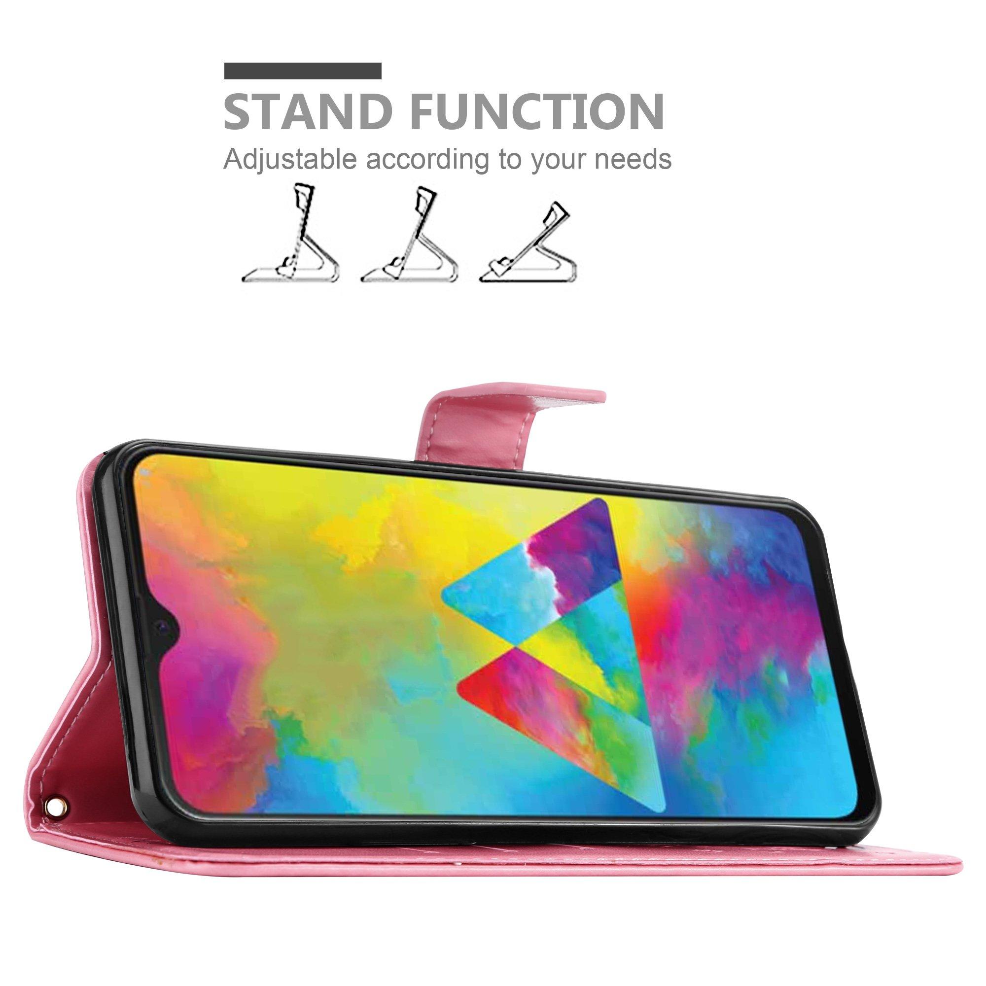 Cadorabo  Housse compatible avec Samsung Galaxy M21 / M30s - Coque de protection au design floral avec fermeture magnétique, fonction de support et emplacements pour cartes 