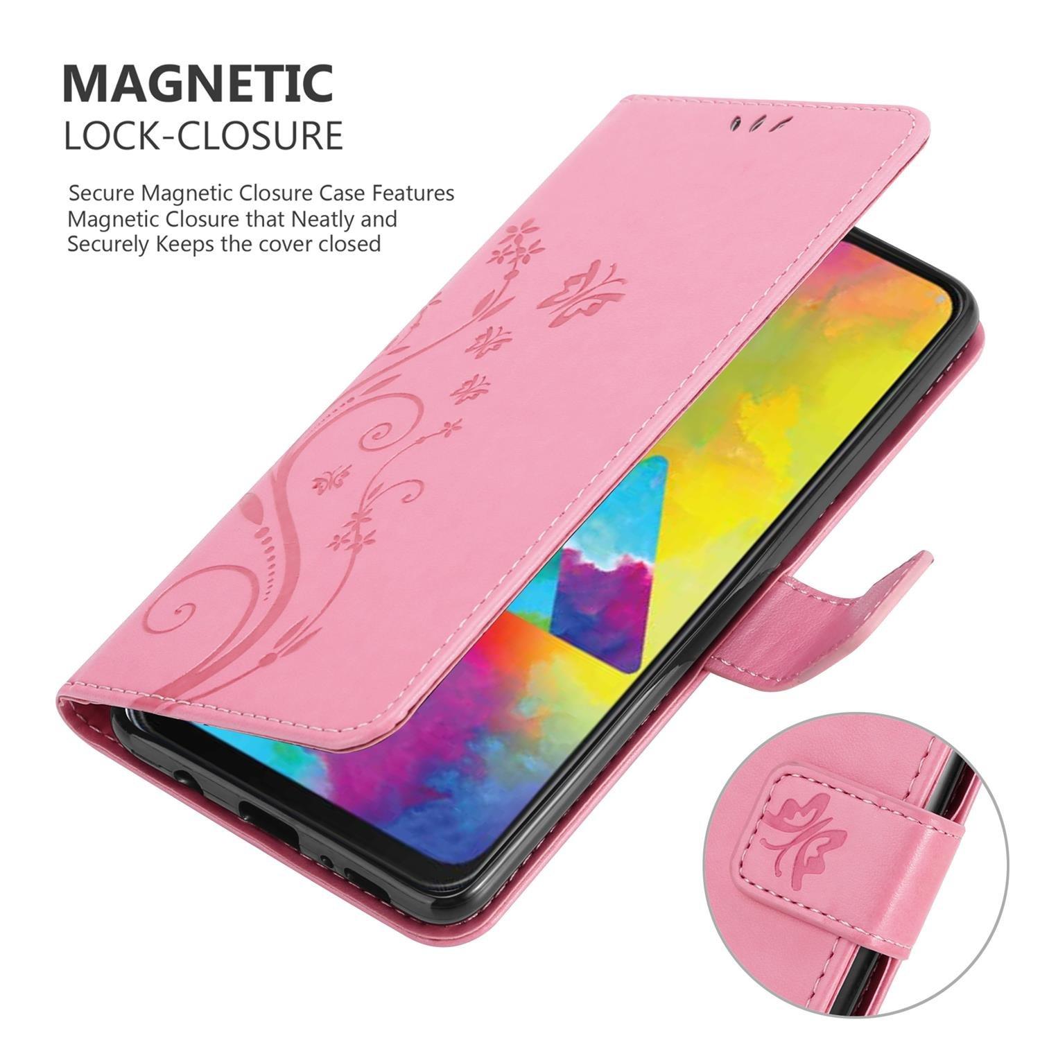 Cadorabo  Housse compatible avec Samsung Galaxy M21 / M30s - Coque de protection au design floral avec fermeture magnétique, fonction de support et emplacements pour cartes 