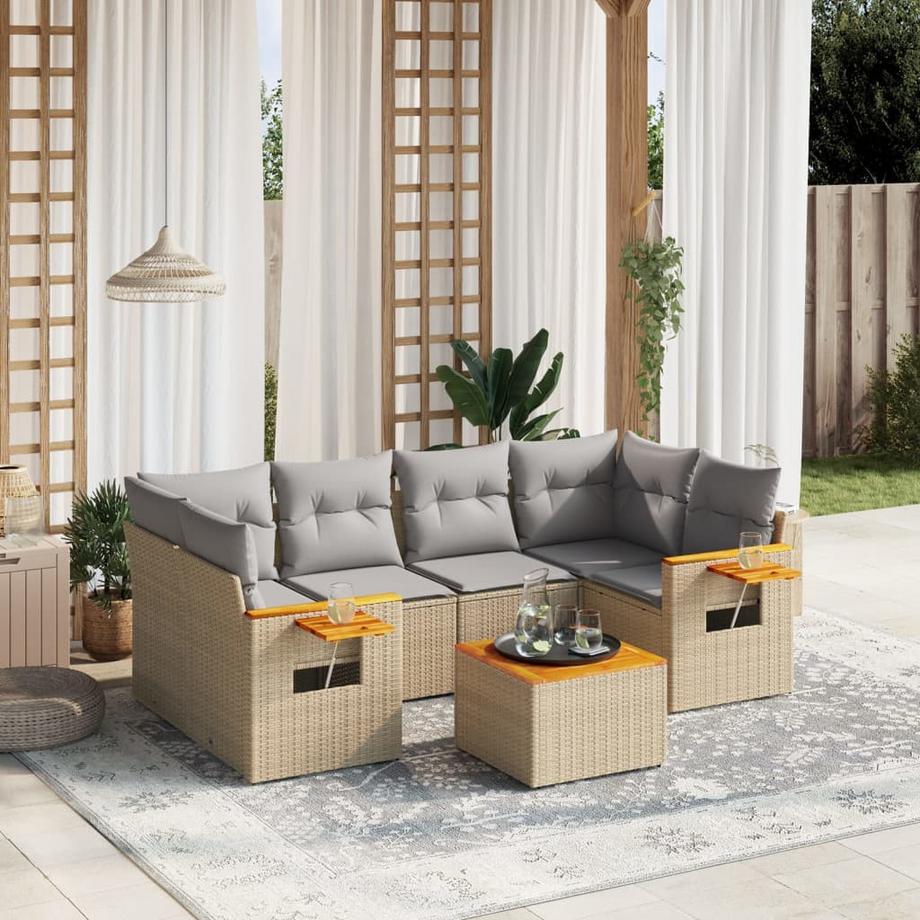 VidaXL Ensemble de canapés de jardin rotin synthétique  