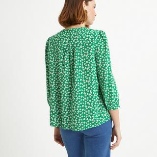 La Redoute Collections  Geblümte Bluse mit V-Ausschnitt & 3/4-Ärmeln 