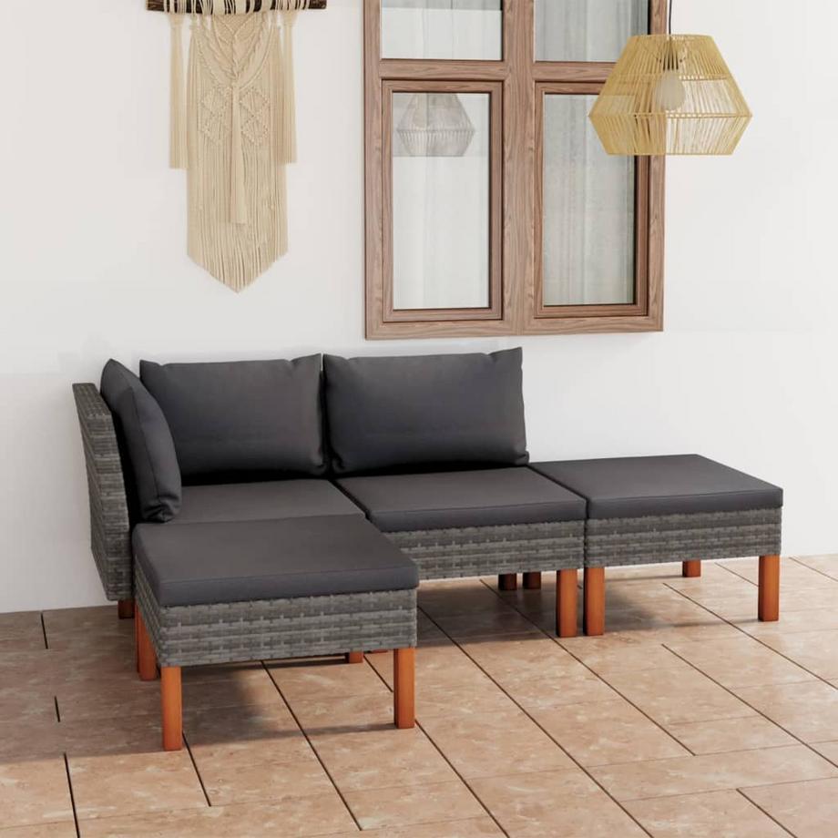 VidaXL Garten-sofa-set poly-rattan  