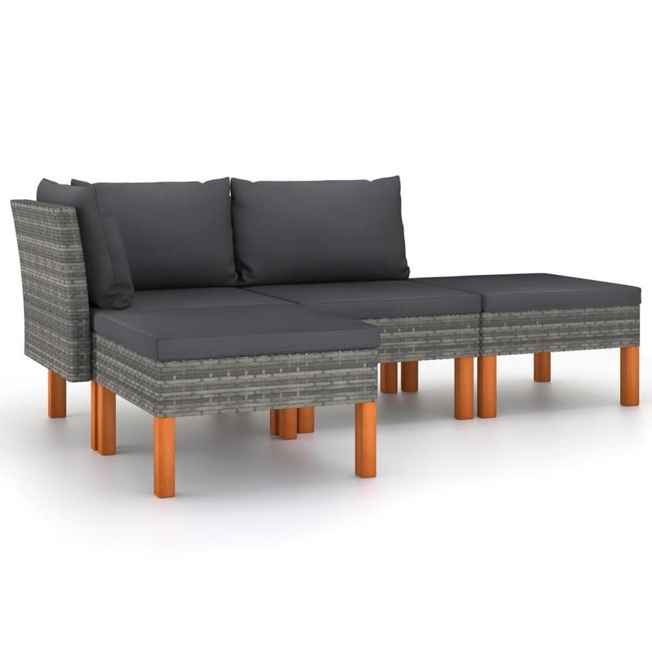 VidaXL Garten-sofa-set poly-rattan  