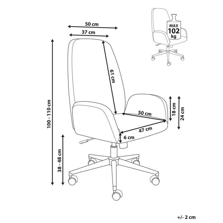 Beliani Chaise de bureau en Velours Moderne CLARE  