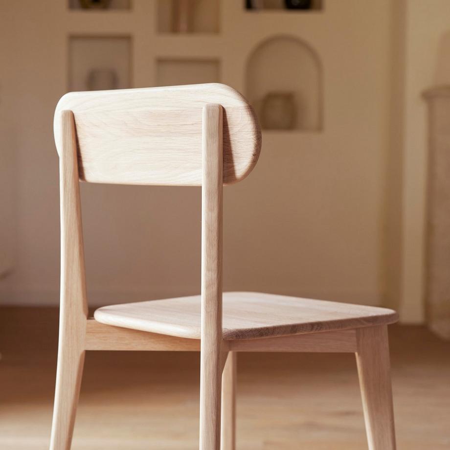 Tikamoon Ensemble de 2 Chaises en chêne massif Abel  