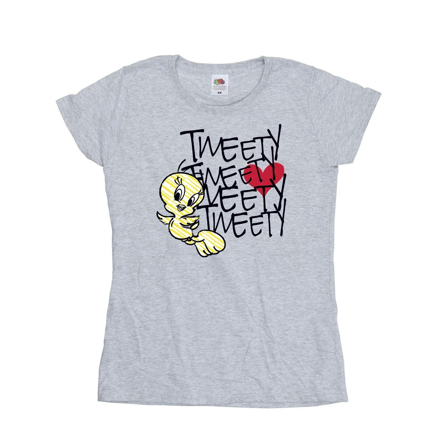 Image of Tweety Love Heart Tshirt Damen Grau L