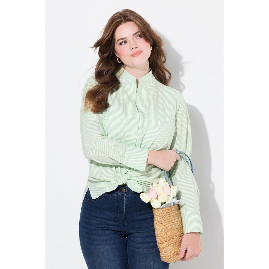 Ulla Popken Chemisier rayé col calice manches longues  