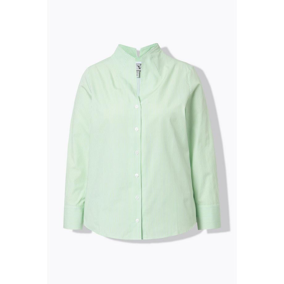 Ulla Popken Chemisier rayé col calice manches longues  