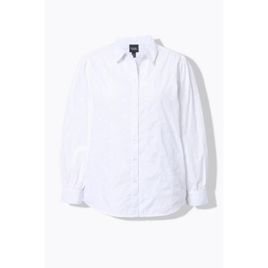 Ulla Popken Herz-Stickerei A-Linie Langarm Bluse  