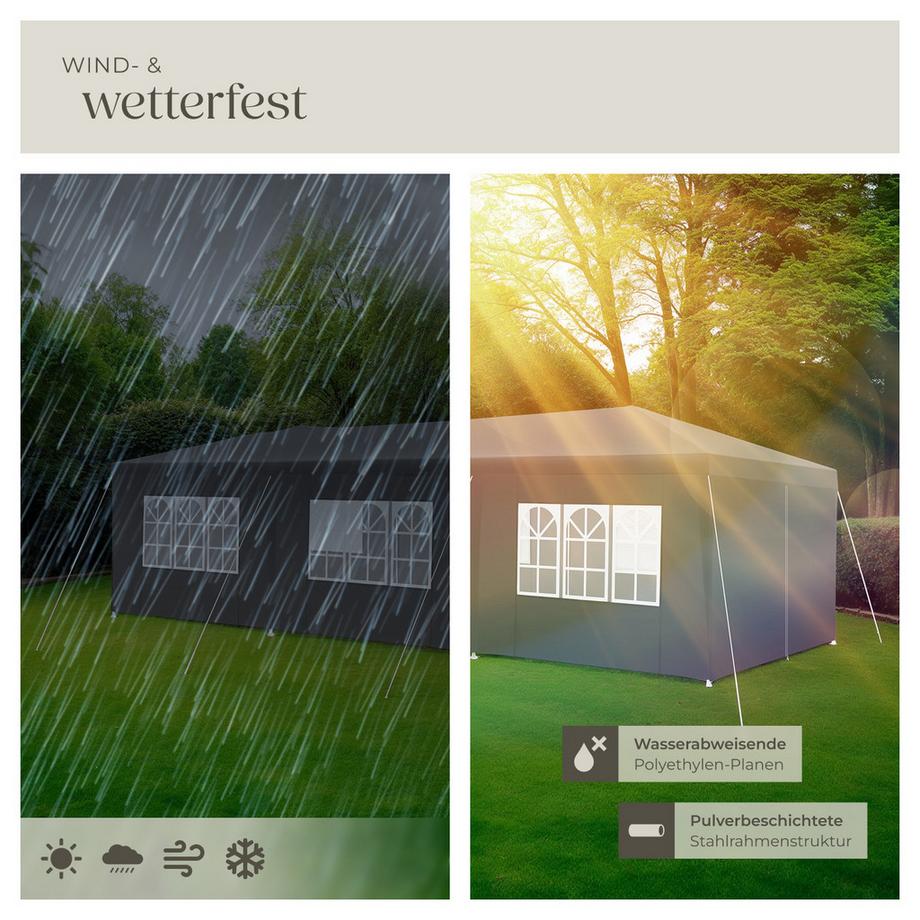 Tectake Pavillon MIRAMAS 9 x 3 m en système emboîtable  