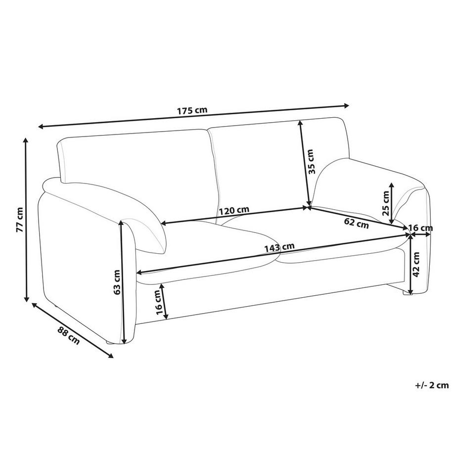 Beliani 2 Sitzer Sofa aus Stoff Skandinavisch GETA  