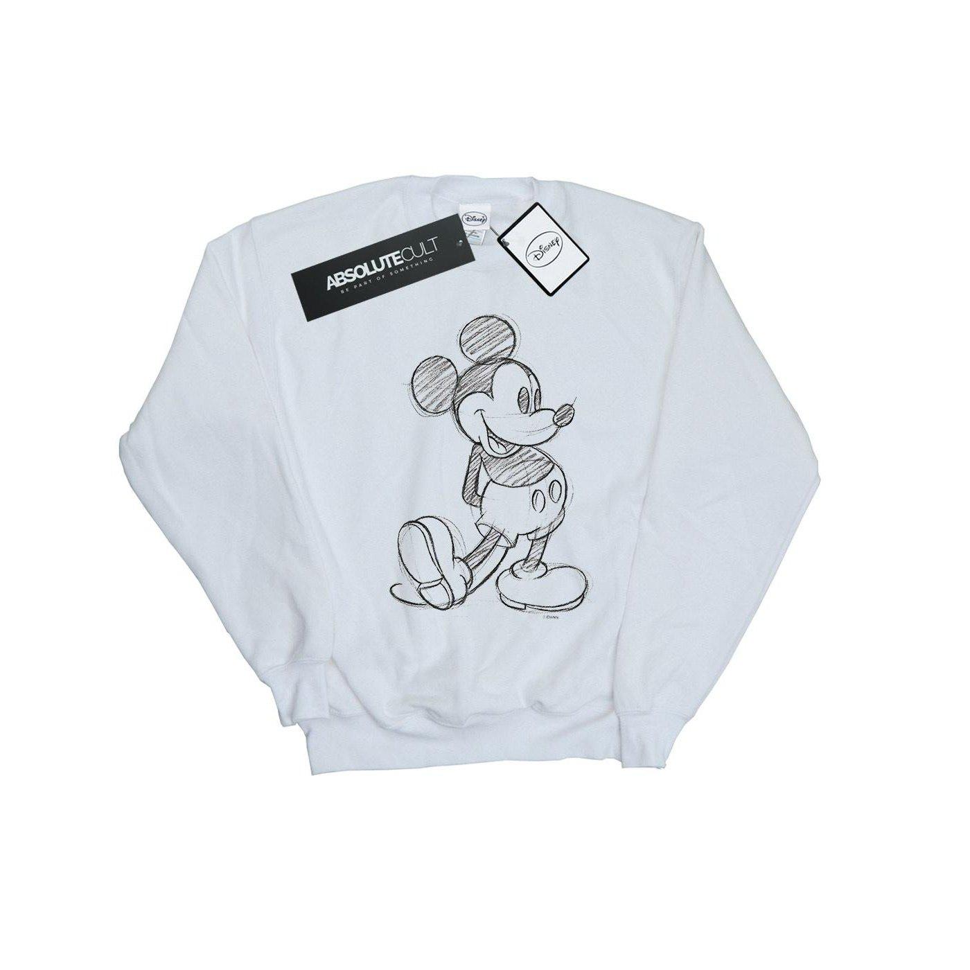 Image of Mickey Mouse Sketch Kick Sweatshirt Unisex Weiss 128