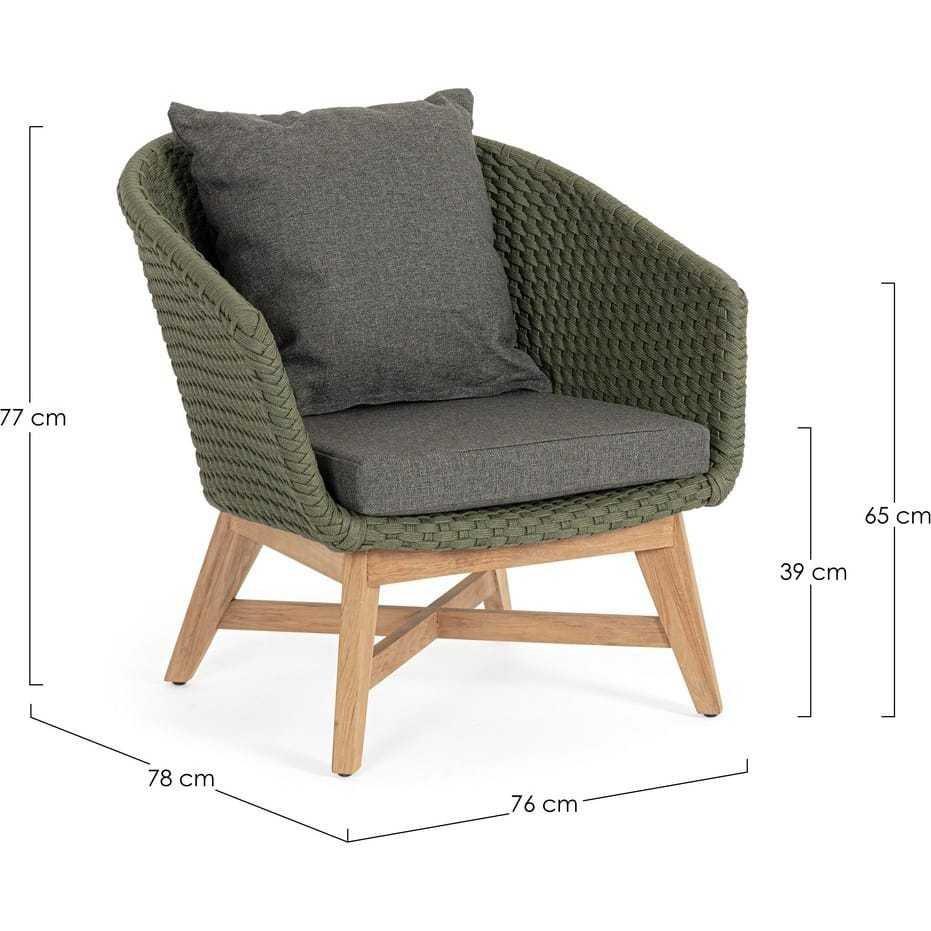 mutoni Fauteuil de jardin vert Coachella  