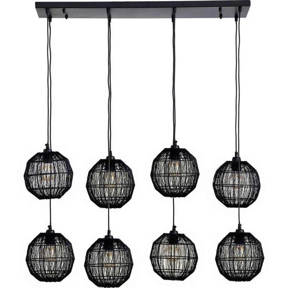 mutoni light Suspension Hermi II métal noir mat 8xE27  