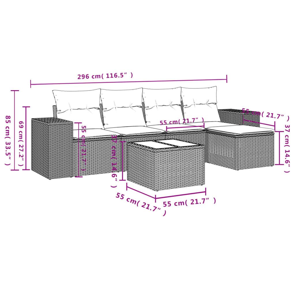 VidaXL Ensemble de canapés de jardin rotin synthétique  