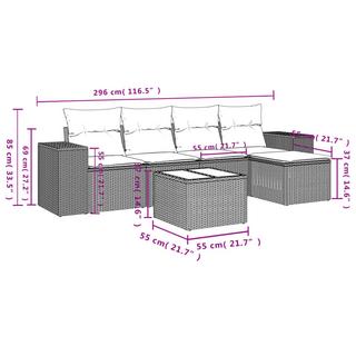 VidaXL Ensemble de canapés de jardin rotin synthétique  