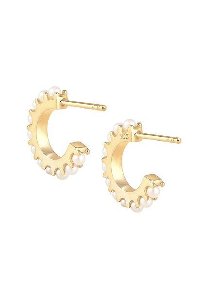 Elli  Boucles d'Oreilles Créoles Perles 