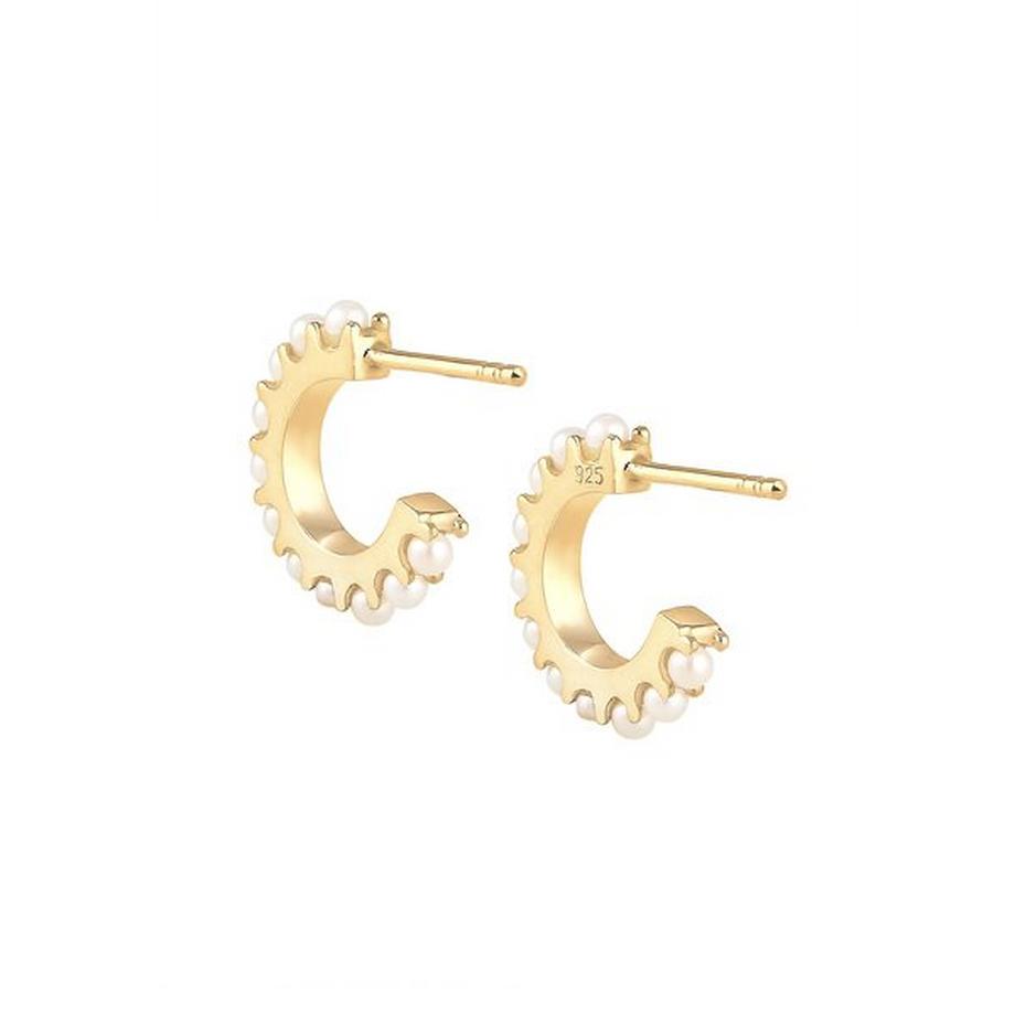 Elli  Boucles d'Oreilles Créoles Perles 