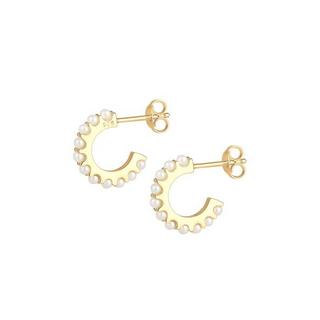 Elli  Boucles d'Oreilles Créoles Perles 