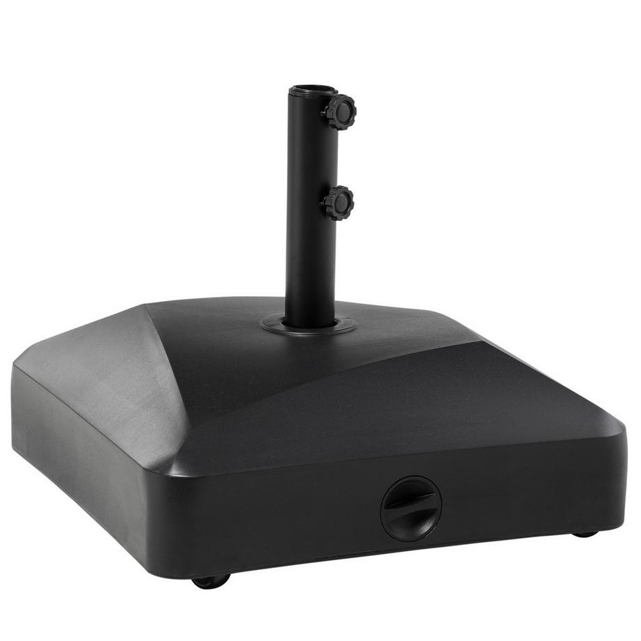 Sonnenschirmständer mit Rollen für Ø38/48mm Stangen, 43kg Wasser oder 60kg Sand, stabiler Metallständer für Garten & Terrasse