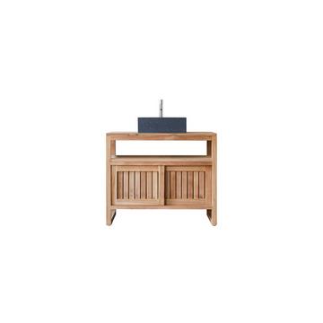 Meuble sous vasque en teck massif 90 cm Colonial