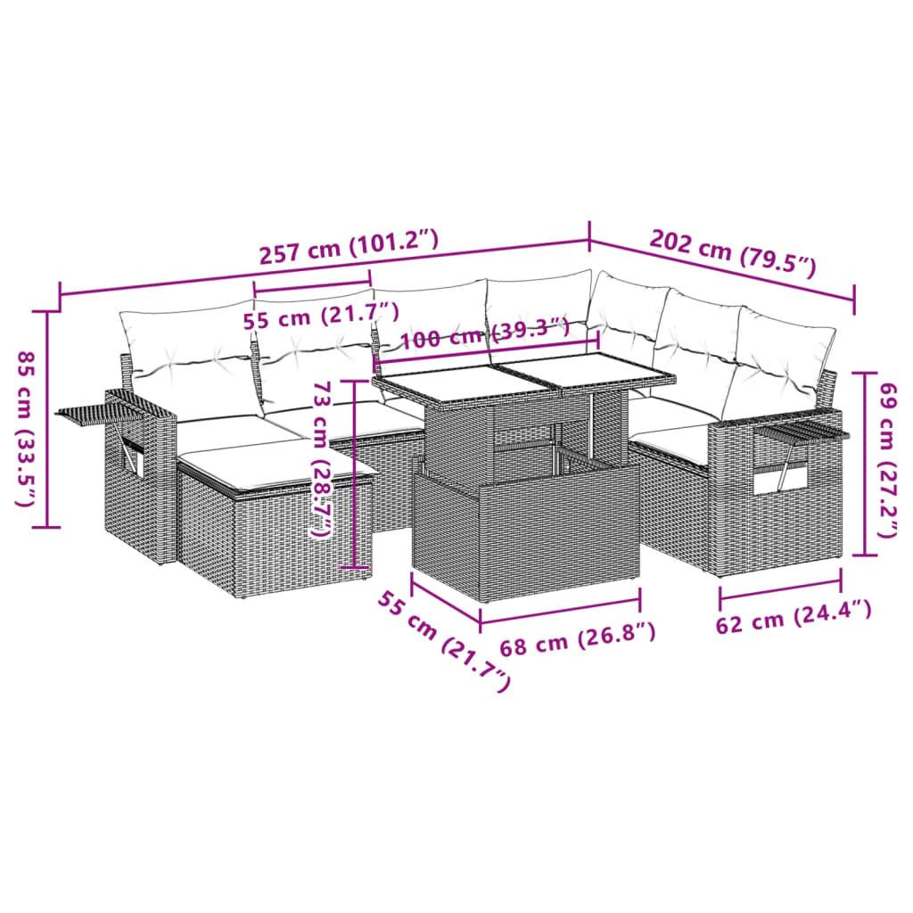 VidaXL Ensemble de canapés de jardin rotin synthétique  