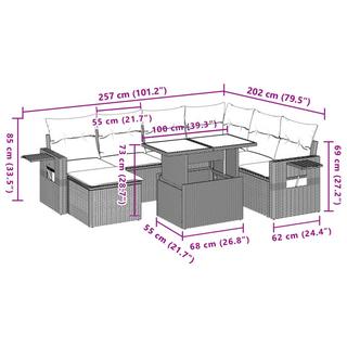 VidaXL Ensemble de canapés de jardin rotin synthétique  