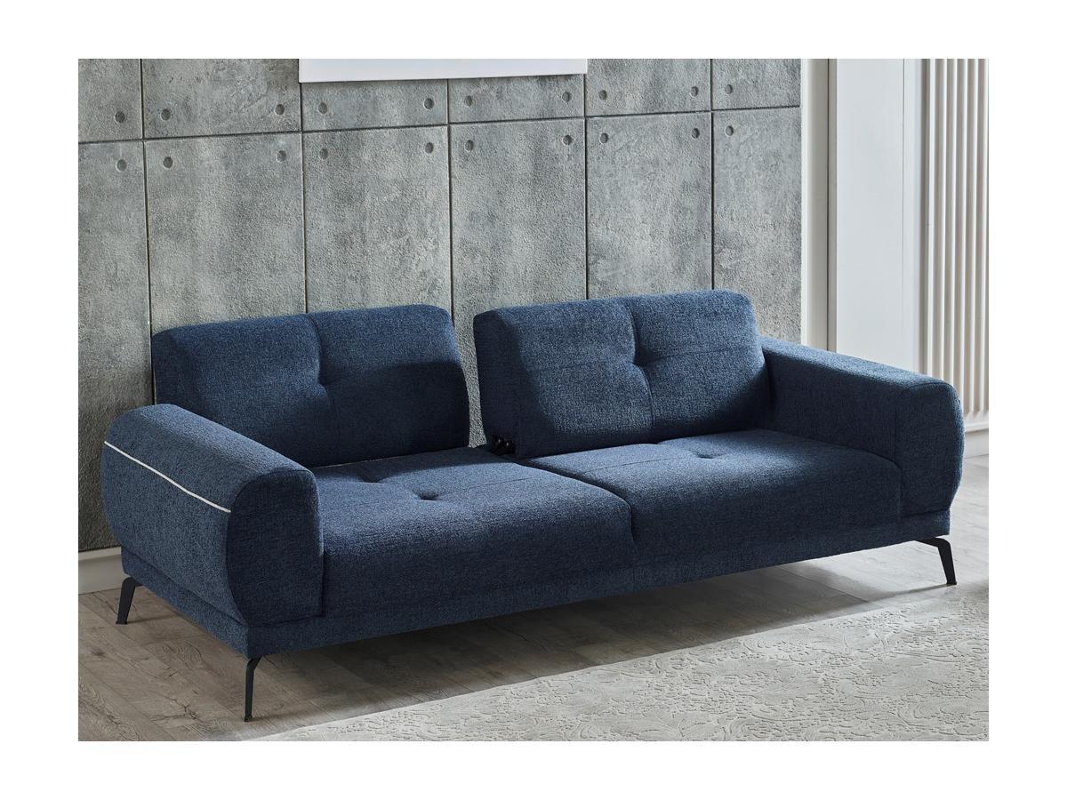 PASCAL MORABITO Sofa 3-Sitzer - Strukturstoff - Dunkelblau - LETINI von PASCAL MORABITO  