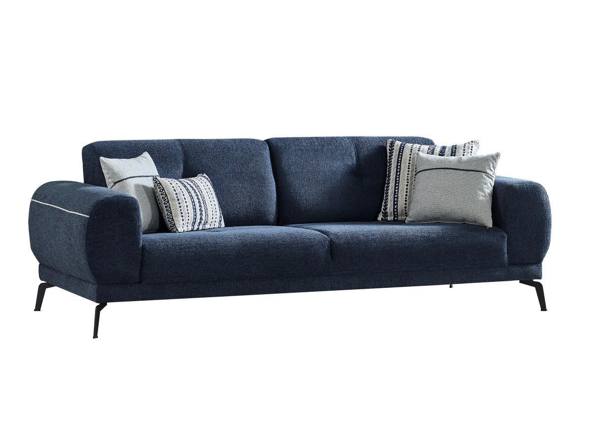 Image of Sofa 3-Sitzer - Strukturstoff - Dunkelblau - LETINI von Sofa 3-Sitzer - Strukturstoff - Dunkelblau - LETINI von PASCAL MORABITO