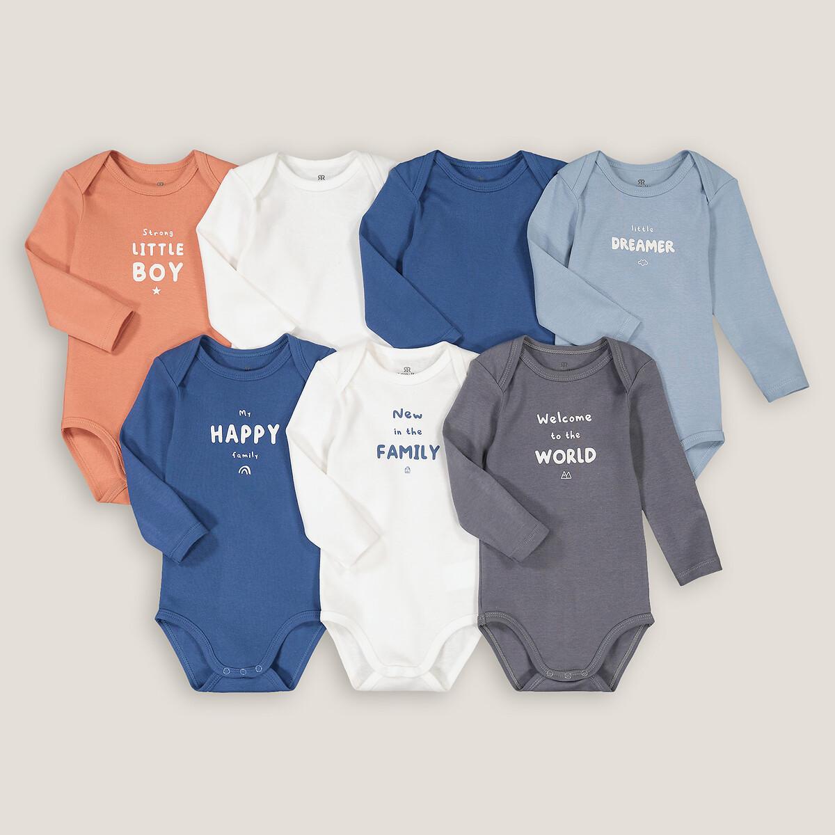 Image of 7er-pack Bodys Mit Langen Ärmeln Unisex Blau 6 mesi
