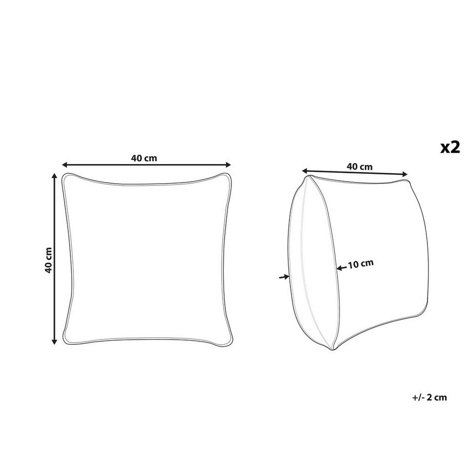 Beliani Lot de 2 coussins d'extérieur en Polyester Moderne ASTAKOS  