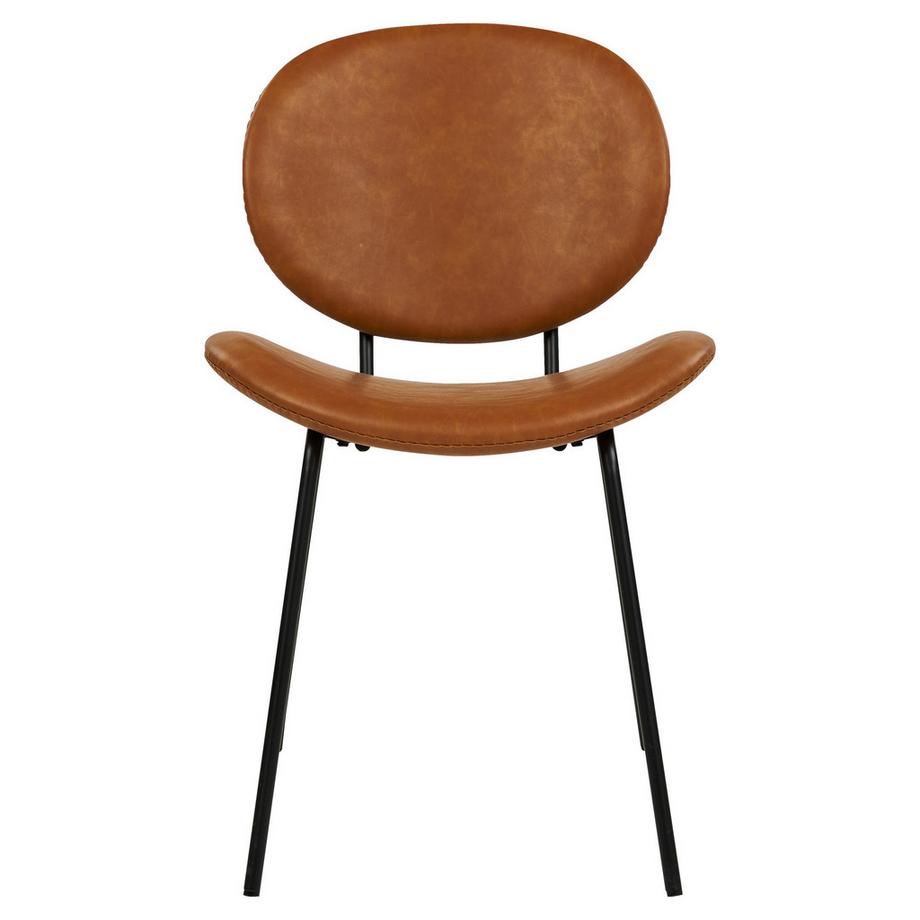 Beliani Lot de 2 chaises de salle à manger en Cuir PU Industriel LUANA  